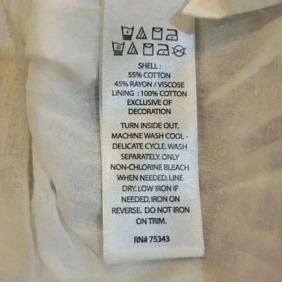 Lucky Women's Ivory & Navy Cotton/Rayon Floral Lined Sundress - Picture 12 of 14